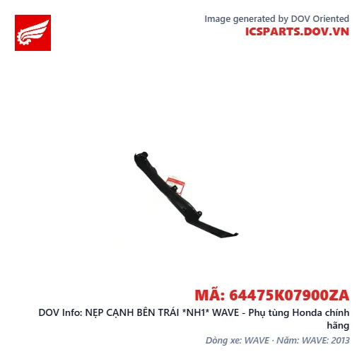 NẸP CẠNH BÊN TRÁI *NH1* WAVE - Phụ tùng Honda chính hãng