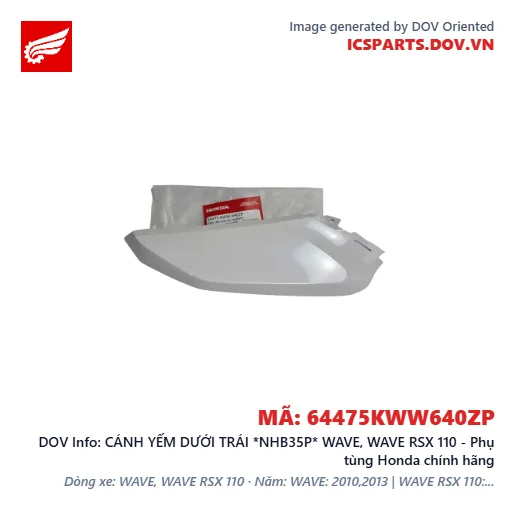 CÁNH YẾM DƯỚI TRÁI *NHB35P* WAVE, WAVE RSX 110 - Phụ tùng Honda chính hãng