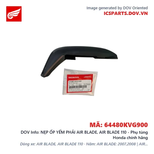 NẸP ỐP YẾM PHẢI AIR BLADE, AIR BLADE 110 - Phụ tùng Honda chính hãng