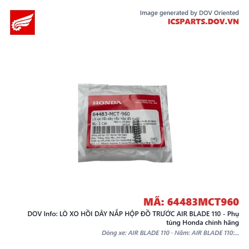 LÒ XO HỒI DÂY NẮP HỘP ĐỒ TRƯỚC AIR BLADE 110 - Phụ tùng Honda chính hãng