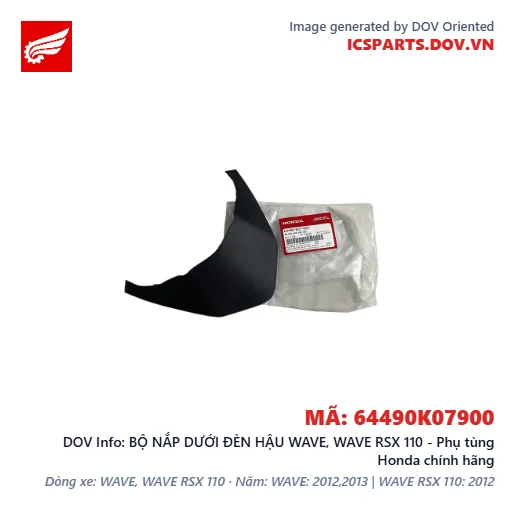 BỘ NẮP DƯỚI ĐÈN HẬU WAVE, WAVE RSX 110 - Phụ tùng Honda chính hãng