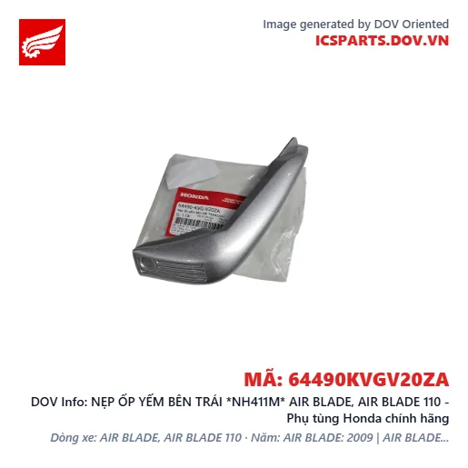 NẸP ỐP YẾM BÊN TRÁI *NH411M* AIR BLADE, AIR BLADE 110 - Phụ tùng Honda chính hãng
