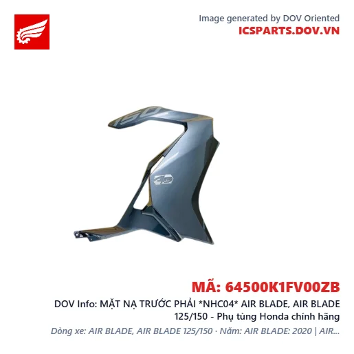 MẶT NẠ TRƯỚC PHẢI *NHC04* AIR BLADE, AIR BLADE 125/150 - Phụ tùng Honda chính hãng