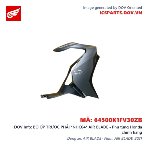 BỘ ỐP TRƯỚC PHẢI *NHC04* AIR BLADE - Phụ tùng Honda chính hãng