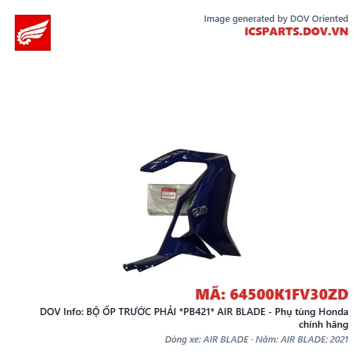 BỘ ỐP TRƯỚC PHẢI *PB421* AIR BLADE - Phụ tùng Honda chính hãng