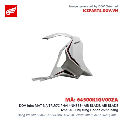 MẶT NẠ TRƯỚC PHẢI *NHB35* AIR BLADE, AIR BLADE 125/150 - Phụ tùng Honda chính hãng