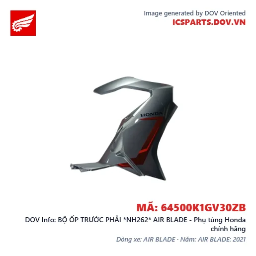 BỘ ỐP TRƯỚC PHẢI *NH262* AIR BLADE - Phụ tùng Honda chính hãng
