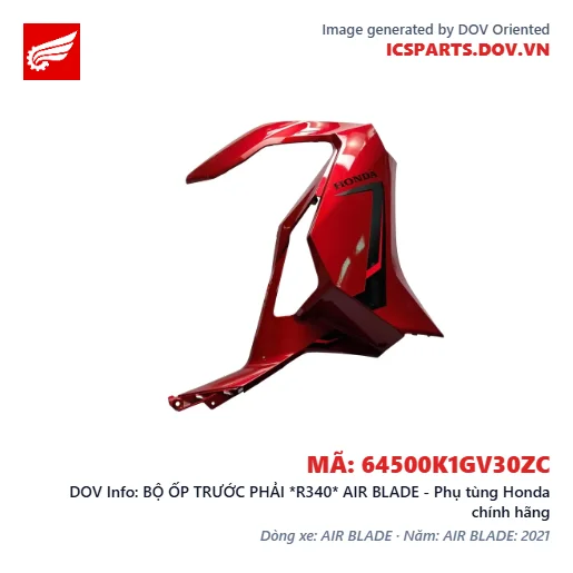 BỘ ỐP TRƯỚC PHẢI *R340* AIR BLADE - Phụ tùng Honda chính hãng