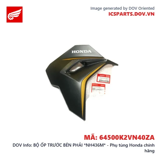 BỘ ỐP TRƯỚC BÊN PHẢI *NH436M* - Phụ tùng Honda chính hãng
