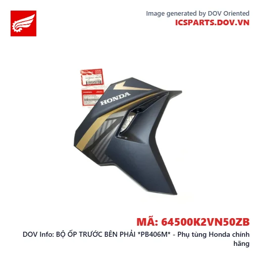 BỘ ỐP TRƯỚC BÊN PHẢI *PB406M* - Phụ tùng Honda chính hãng