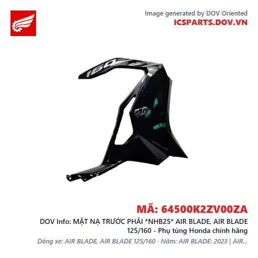 MẶT NẠ TRƯỚC PHẢI *NHB25* AIR BLADE, AIR BLADE 125/160 - Phụ tùng Honda chính hãng