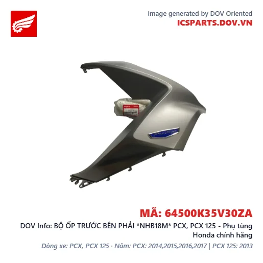 BỘ ỐP TRƯỚC BÊN PHẢI *NHB18M* PCX, PCX 125 - Phụ tùng Honda chính hãng