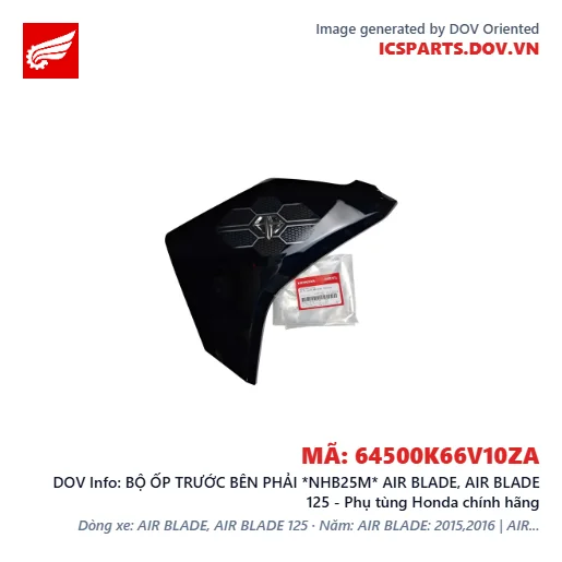 BỘ ỐP TRƯỚC BÊN PHẢI *NHB25M* AIR BLADE, AIR BLADE 125 - Phụ tùng Honda chính hãng