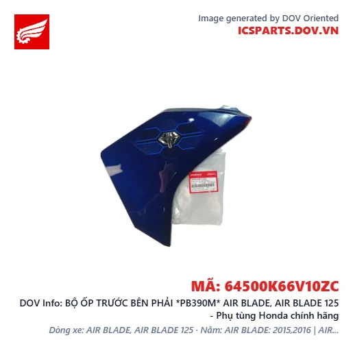 BỘ ỐP TRƯỚC BÊN PHẢI *PB390M* AIR BLADE, AIR BLADE 125 - Phụ tùng Honda chính hãng