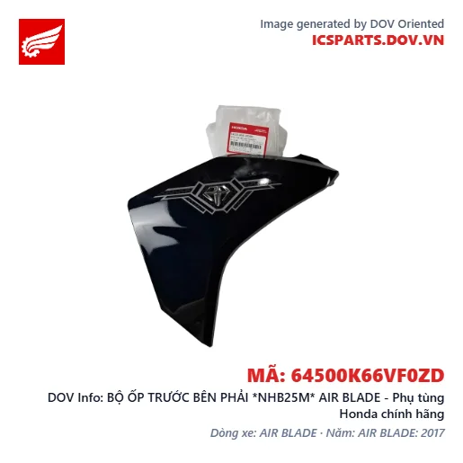 BỘ ỐP TRƯỚC BÊN PHẢI *NHB25M* AIR BLADE - Phụ tùng Honda chính hãng