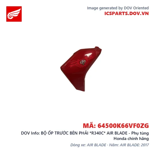 BỘ ỐP TRƯỚC BÊN PHẢI *R340C* AIR BLADE - Phụ tùng Honda chính hãng