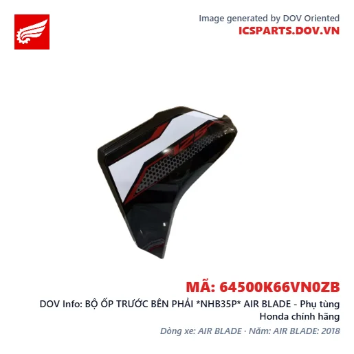 BỘ ỐP TRƯỚC BÊN PHẢI *NHB35P* AIR BLADE - Phụ tùng Honda chính hãng