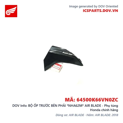 BỘ ỐP TRƯỚC BÊN PHẢI *NHA62M* AIR BLADE - Phụ tùng Honda chính hãng