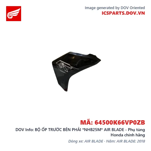 BỘ ỐP TRƯỚC BÊN PHẢI *NHB25M* AIR BLADE - Phụ tùng Honda chính hãng