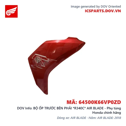 BỘ ỐP TRƯỚC BÊN PHẢI *R340C* AIR BLADE - Phụ tùng Honda chính hãng