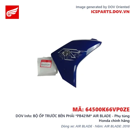 BỘ ỐP TRƯỚC BÊN PHẢI *PB421M* AIR BLADE - Phụ tùng Honda chính hãng