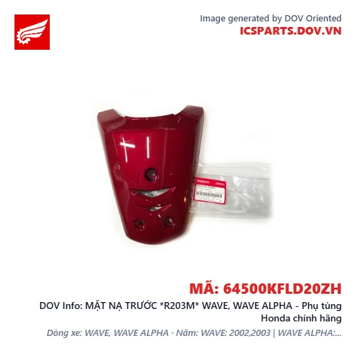 MẶT NẠ TRƯỚC *R203M* WAVE, WAVE ALPHA - Phụ tùng Honda chính hãng