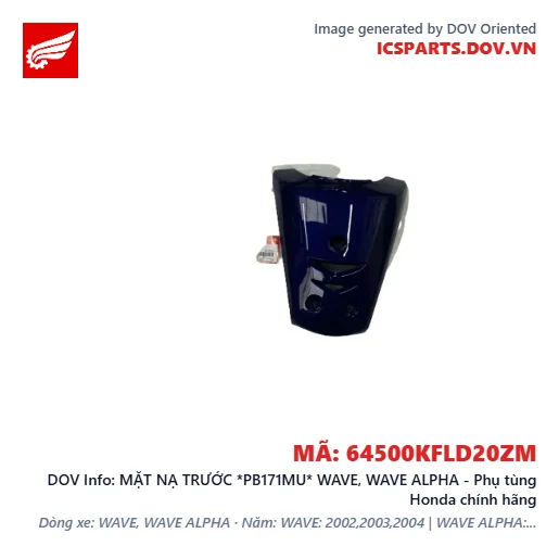 MẶT NẠ TRƯỚC *PB171MU* WAVE, WAVE ALPHA - Phụ tùng Honda chính hãng