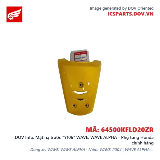 Mặt nạ trước *Y106* WAVE, WAVE ALPHA - Phụ tùng Honda chính hãng