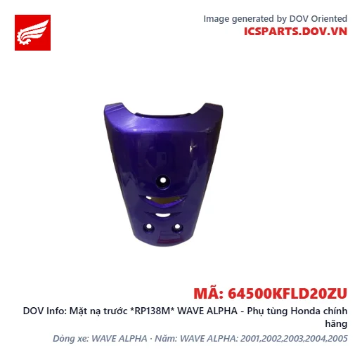 Mặt nạ trước *RP138M* WAVE ALPHA - Phụ tùng Honda chính hãng