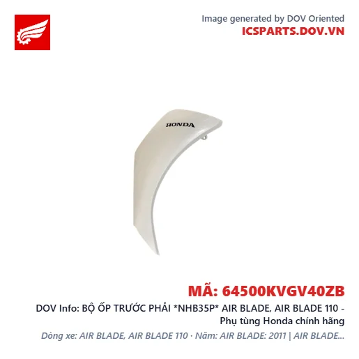 BỘ ỐP TRƯỚC PHẢI *NHB35P* AIR BLADE, AIR BLADE 110 - Phụ tùng Honda chính hãng