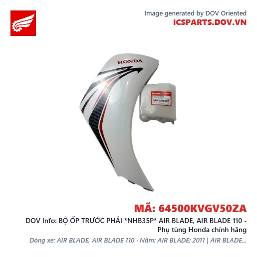 BỘ ỐP TRƯỚC PHẢI *NHB35P* AIR BLADE, AIR BLADE 110 - Phụ tùng Honda chính hãng