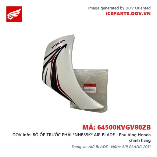 BỘ ỐP TRƯỚC PHẢI *NHB35K* AIR BLADE - Phụ tùng Honda chính hãng