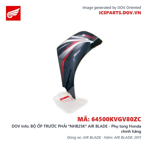 BỘ ỐP TRƯỚC PHẢI *NHB25K* AIR BLADE - Phụ tùng Honda chính hãng