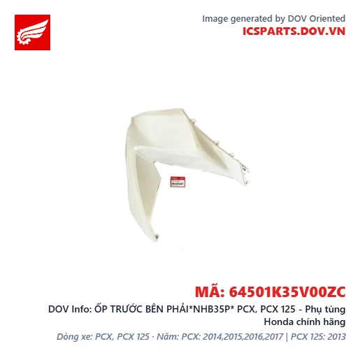 ỐP TRƯỚC BÊN PHẢI*NHB35P* PCX, PCX 125 - Phụ tùng Honda chính hãng