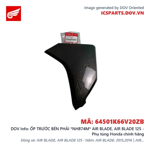 ỐP TRƯỚC BÊN PHẢI *NHB74M* AIR BLADE, AIR BLADE 125 - Phụ tùng Honda chính hãng