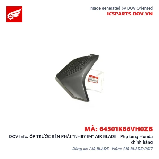 ỐP TRƯỚC BÊN PHẢI *NHB74M* AIR BLADE - Phụ tùng Honda chính hãng