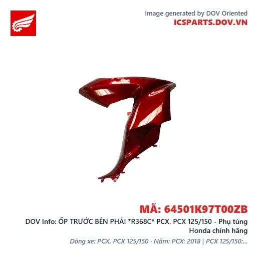 ỐP TRƯỚC BÊN PHẢI *R368C* PCX, PCX 125/150 - Phụ tùng Honda chính hãng