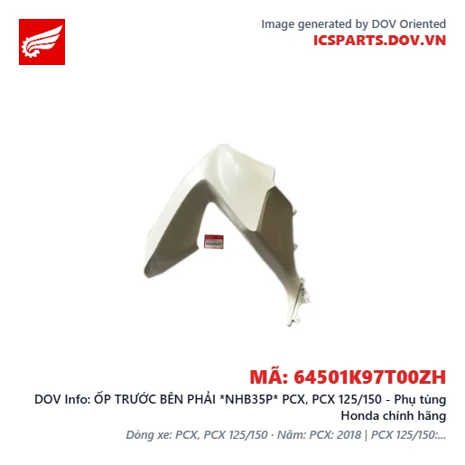 ỐP TRƯỚC BÊN PHẢI *NHB35P* PCX, PCX 125/150 - Phụ tùng Honda chính hãng