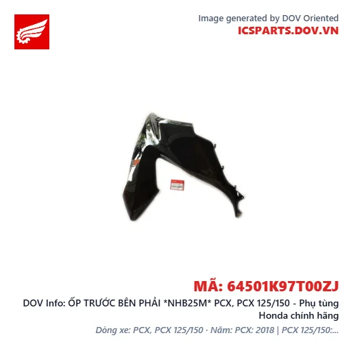 ỐP TRƯỚC BÊN PHẢI *NHB25M* PCX, PCX 125/150 - Phụ tùng Honda chính hãng
