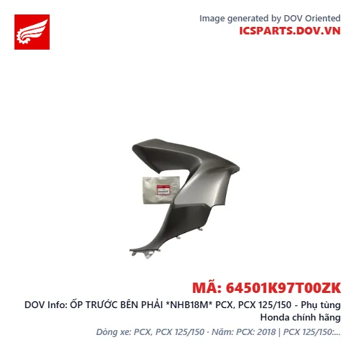 ỐP TRƯỚC BÊN PHẢI *NHB18M* PCX, PCX 125/150 - Phụ tùng Honda chính hãng