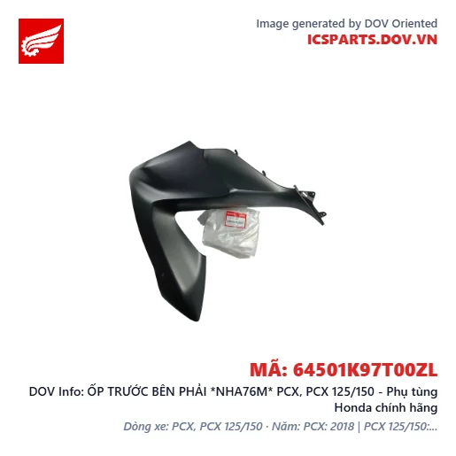 ỐP TRƯỚC BÊN PHẢI *NHA76M* PCX, PCX 125/150 - Phụ tùng Honda chính hãng