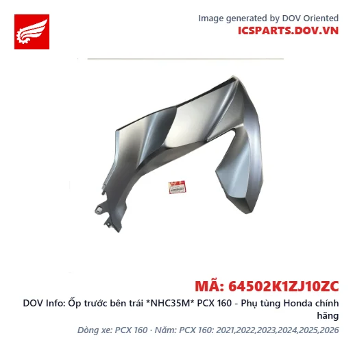 Ốp trước bên trái *NHC35M* PCX 160 - Phụ tùng Honda chính hãng