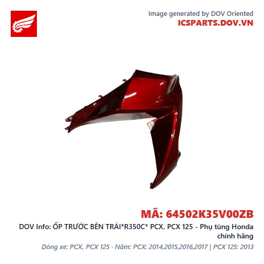 ỐP TRƯỚC BÊN TRÁI*R350C* PCX, PCX 125 - Phụ tùng Honda chính hãng