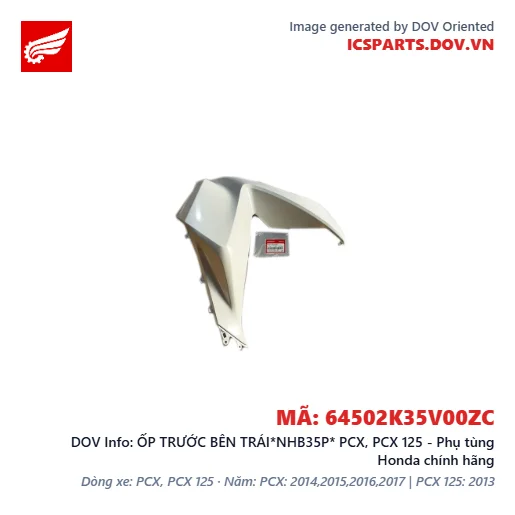 ỐP TRƯỚC BÊN TRÁI*NHB35P* PCX, PCX 125 - Phụ tùng Honda chính hãng