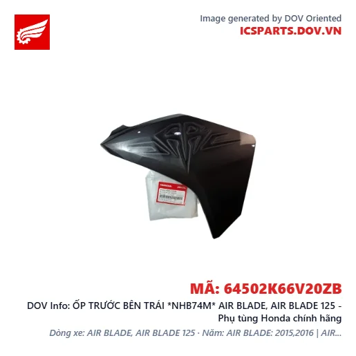 ỐP TRƯỚC BÊN TRÁI *NHB74M* AIR BLADE, AIR BLADE 125 - Phụ tùng Honda chính hãng