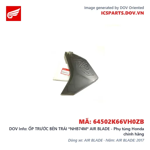 ỐP TRƯỚC BÊN TRÁI *NHB74M* AIR BLADE - Phụ tùng Honda chính hãng