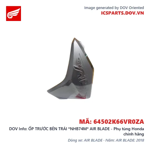 ỐP TRƯỚC BÊN TRÁI *NHB74M* AIR BLADE - Phụ tùng Honda chính hãng