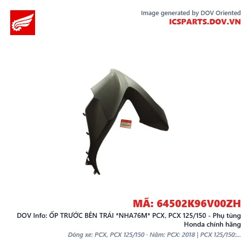 ỐP TRƯỚC BÊN TRÁI *NHA76M* PCX, PCX 125/150 - Phụ tùng Honda chính hãng