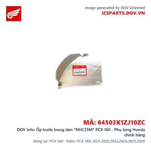 Ốp trước trung tâm *NHC35M* PCX 160 - Phụ tùng Honda chính hãng