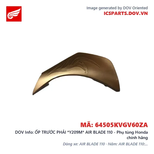 ỐP TRƯỚC PHẢI *Y209M* AIR BLADE 110 - Phụ tùng Honda chính hãng